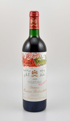 12 Flaschen 1989 Chateau Mouton Rothschild, Pauillac, Premier Grand Cru Classe, je 75 cl, 12,5 % Vol., Füllstände: top shoulder bis into neck, ...