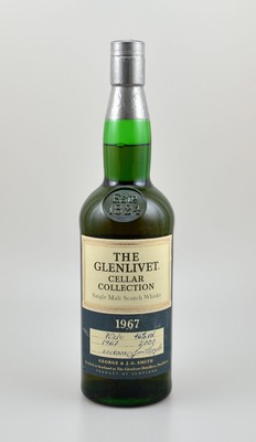 1 Flasche 1967 Single Malt Scotch Whisky, The Glenlivet Cellar Collection, ca. 70 cl, 46 % Vol., distilled at the Glenlivet Distillery, 33 Years Old, ...
