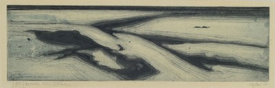 Otto Eglau, 1917 Berlin-1988 Sylt, Formen bei Ebbe, Kaltnadelradierung, handsigniert und dat. 60, betitelt und num. 7/30, ca. 11x37cm, PP, u.Gl., R. ...