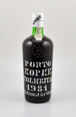 1 Flasche 1981 Kopke Colheita Port, ca. 75 cl, 20 % Vol., Füllstand: ca. top shoulder, unverkostet