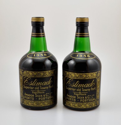 2 Flaschen 1938 Amador Silva Estimado SuperiorOld Tawny Port, ca. 75 cl, Füllstand: ca. upper mid shoulder bis top shoulder, Etiketten min besch., ...