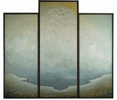 Leo Schlagwein, geb. 1947, Triptychon Relief-Bild, 3 Teilig, ca. 104,5 x 36 cm