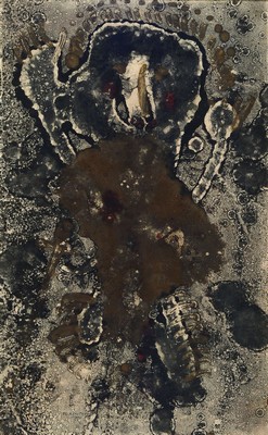 Vaclav Koutsky, 1907 Budweis-1980 Prag, abstrakt-figurale Komposition, Acryl/Malkarton , signiert und dat. 1969, ca. 80x50cm/ 102x72 cm , R.