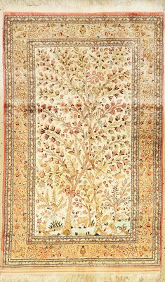 Ghom Seide, Persien, ca. 50 Jahre, Naturseide, ca. 172 x 105 cm, EHZ: 2(Flecken)