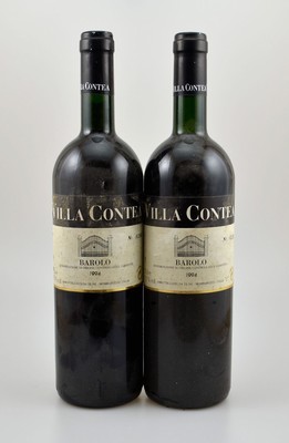 2 Flaschen 1994 Villa Contea Barolo, je ca. 75 cl, 13,5 % Vol., Füllstände: je ca. top shoulder, unverkostet, Provenienz: Aus einer privaten ...