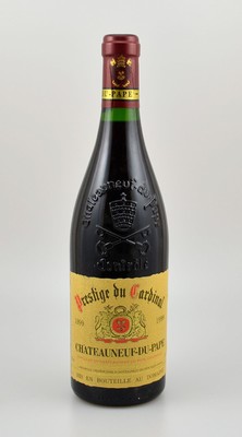 6 Flaschen 1999 Prestige du Cardinal, Chateauneuf-du-Pape, je ca. 75 cl, 13 % Vol., Abstand zwischen Kapsel und Wein: ca. 1-1,5 cm, gute ...