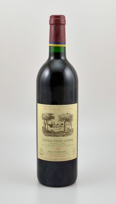 5 Flaschen 1995 Chateau Peyre-Lebade, Baron Benjamin de Rothschild, Haut-Medoc, je ca. 75 cl, 12,5 % Vol., Füllstände: je into neck, gute ...