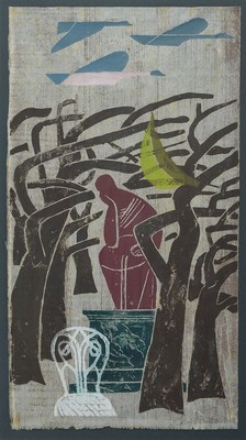 Rolf Müller-Landau, 1903-1956 Bad Bergzabern, Monotypie auf Papier, rechts unten signiert, links unten betitelt Habakuk, ca. 48x26cm, PP, u.Gl., R. ...