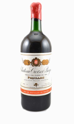 1 Doppelmagnumflasche 1996 Chateau Croizet-Bages, Grand Cru Classe, ca. 300 cl, 12,5 % Vol., Füllstand: top shoulder, guter Erhaltungszustand, ...