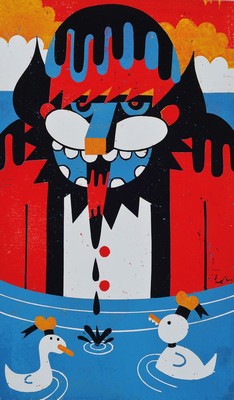 Roman Klonek, geb. 1969 Katowice/Poland, Farbholzschnitt, Titel: Levy, verso sign., dat.2010, und num. 1/8, ca. 47,8x29 cm