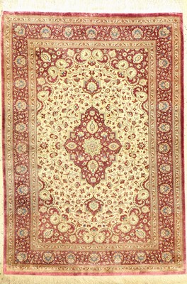 Seiden Ghom "Lajvardi" fein (Signiert), Persien, ca. 15 Jahre alt, reine Naturseide, ca. 148 x 104 cm, EHZ: 2.
