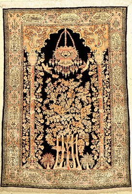 Seiden Ghom alt, Persien, ca. 50 Jahre, reine Naturseide, ca. 152 x 110 cm, EHZ: 2