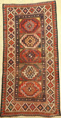 Kasak antik, Kaukasus, Ende 19.Jhd., Wolle auf Wolle, ca. 220 x 116 cm, EHZ: 4