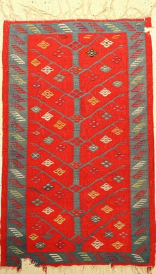Sharkoy Kelim antik, Türkei, um 1920, Wolleauf Wolle, ca. 162 x 101 cm, selten, EHZ: 3 Fehlstellen