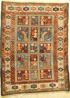 Seltener Kuba Schirwan antik (Bildteppich), Kaukasus, um 1900, Wolle auf Wolle, ca. 160 x 117 cm, EHZ: 3.