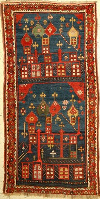 Seltener Kasak antik (Christliche Kirchen), Kaukasus, um 1890/1900, Wolle auf Wolle, ca. 200 x 102 cm, Armenische Arbeit, Christliche Kirchen, EHZ: 4