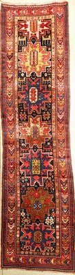 Karabagh alt (Galerie), Kaukasus (Lesghi Design), um 1930, Wolle auf Wolle, ca. 420 x 117 cm, EHZ: 2-3