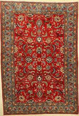Ghom Kork mit Seide alt, Persien, ca. 50 Jahre, Korkwolle mit Seide, ca. 205 x 143 cm, EHZ: 2