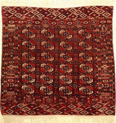 Tekke Herdteppich antik, Turkmenistan, um 1900, Wolle auf Wolle, ca. 117 x 117 cm, EHZ: 2-3