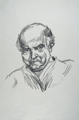 Ludwig Meidner, 1884-1966, Lithografie, Selbstporträt,sign., dat. 65, ca. 75,5x53,5 cm