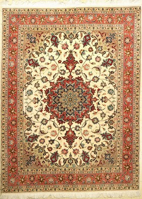 Täbriz fein (50 RAJ), Persien, ca. 20 Jahre, Korkwolle mit Seide, ca. 200 x 152 cm, EHZ: 2-3
