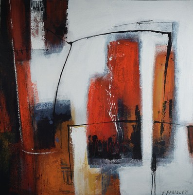 Silvia Sartelet, geb. 1947 Berlin, Abstrakte Komposition, Acryl/Lwd, sign., ca. 91x90 cm