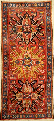Adler Kazak antik, Kaukasus, um 1900, Wolleauf Wolle, ca. 301 x 133 cm, EHZ: 3