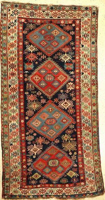 Kazak antik, Kaukasus, ende 19 Jhd., Wolle auf Wolle, ca. 260 x 132 cm, EHZ: 4-5