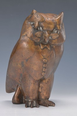 Gernot Rumpf, geb. 1941, Kaiserslautern, Eule, Bronze, Gießerstempel, Num.lll/V. , ca. 26x13x15 cm