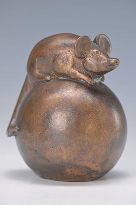 Gernot Rumpf, geb. 1941 Kaiserslautern, Maus, Bronze, Gießerstempel, Monogramm, e.a. ,ca. 11x9x9 cm