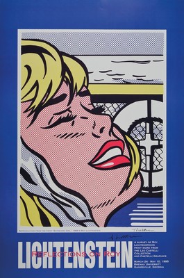 Roy Lichtenstein, 1923-1998, Shipboard Girl,Plakat Brenau University, Gainesville 1995, Farbsiebdruck, handsign., leichte Griffknicke zusehen, ca. ...