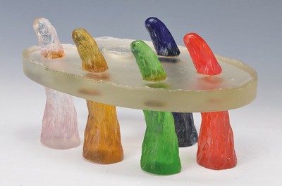 Arno Arts, geb. 1947, lebt in Arnheim/ Niederlande, Palette, Multiple aus Glas, ca. 15x27x16cm