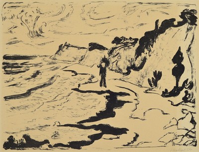 Erich Heckel, 1883-1970, Lithografie auf Bütten, sign., dat. 54, gesamt ca. 37,5x53 cm