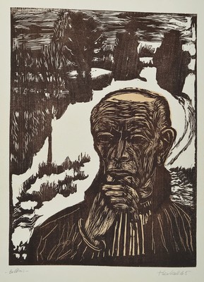 Erich Heckel, 1883-1970, Farbholzschnitt, sign., dat. 65, gesamt ca. 66x50 cm