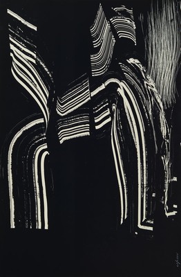 Hans Hartung, 1904-1989, Serigrafie, handsign., num. LI/LXXV, mittig Buchfalz, Blatt ca. 49x74 cm