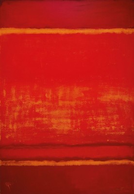 Gaston Galé, zeitgenössischer belgischer Künstler, Komposition in Rot, Öl/Malkarton, sign., ca. 100x70cm, R.