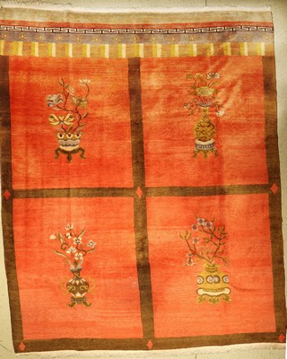 Mongolai Teppich alt, Engsi Muster, um 1940, Wolle auf Baumwolle, ca. 370 x 300 cm, EHZ: 3-4