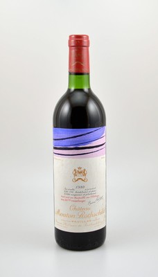 1 Flasche 1980 Chateau Mouton Rothschild, Pauillac, Premier Grand Cru Classe, je ca. 75 cl., Füllstand: ca. top shoulder, unverkostet, ...