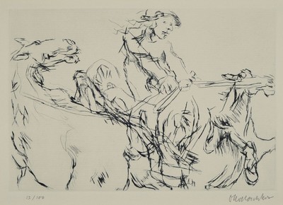 Oskar Kokoschka, 1886 - 1980, Kaltnadelradierung auf handgeschöpftem Auvergne-Bütten, mit Trockenstempel "Edition de Beauclair/Frankfurt am ...