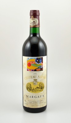 6 Flaschen 1996 Chateau Siran, Margaux, Grand Cru, je ca. 75 cl, 12,5 % Vol., Füllstände: je ca. into neck, Etiketten beschmutzt, unverkostet, ...