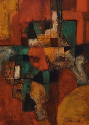 Francis Bott, 1904-1998, Abstrakte Komposition, Öl/Lwd, rechts unten signiert, ca. 70x50cm, R.