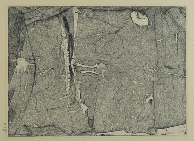 Horst Janssen, 1929-1995, Perlen-Prüfer, Radierung von 1964, handsigniert, ca. 39.7x 29.1cm, u.Gl., R. ca. 74x52cm
