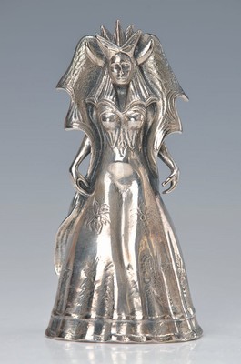 Ernst Fuchs, 1930-2015, Skulptur Königin der Nacht, silberfarbener Metallguss, sign., num. 12, H. 10 cm