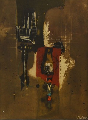 Johnny Friedländer, 1912-1992, Titel: Pour Luciano, gouache, sign., Rahmen, gesamt ca. 74,5x56 cm