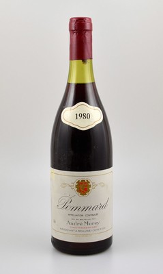 4 Flaschen 1980 Pommard Andre Morey, je ca. 75 cl, Abstände zwischen Kapsel und Wein: ca. 2 cm, gute Erhaltungszustände, unverkostet, Provenienz: ...