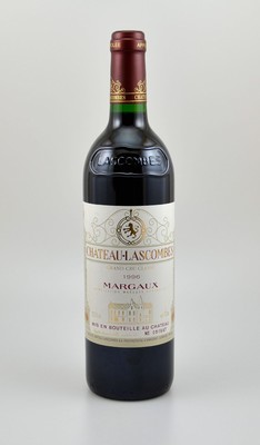 1 Flasche 1996 Chateau Lascombes, Margaux, Grand Cru Classe, ca. 75 cl, 12,5 % Vol., Füllstand: ca. into neck, hervorragender Erhaltungszustand, ...