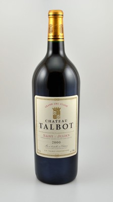 1 Magnumflasche 2000er Chateau Talbot, Saint-Julien, ca. 150 cl, 13 % Vol., Füllstand: into neck, hervorragender Erhaltungszustand, unverkostet, ...