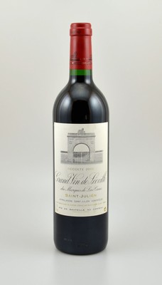 1 Flasche 2000er Chateau Leoville-Las Cases, ca. 75 cl, 13 % Vol., Füllstand: ca. into neck, hervorragender Erhaltungszustand, unverkostet, 97 ...