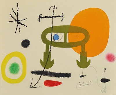 Joan Miro, 1893-1983, Je ne jamais appris a lire ou les incipit, Farblithographie von 1969, handsigniert und num. 131/175, ca. 22.5x28cm