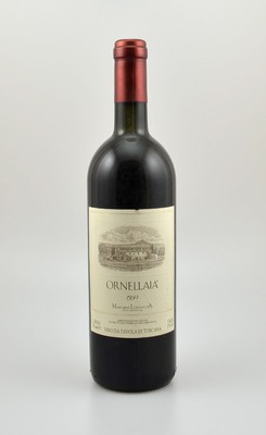 1 Flasche 1992 Ornellaia, Marchese Lodovico, Vino da Tavola di Toscana, ca. 75 cl, 13 % Vol., Füllstand: ca. top shoulder, unverkostet, Provenienz: ...